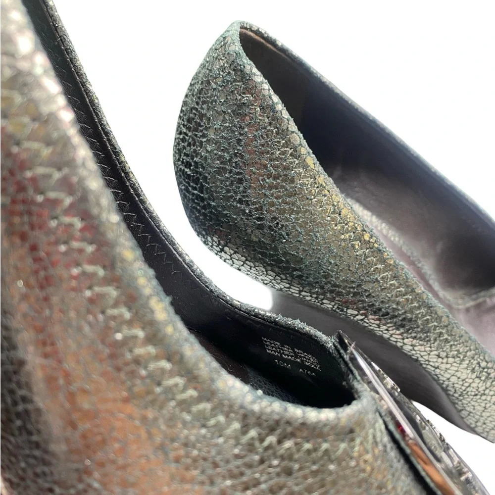 Tory Burch Metallic Silver Flats